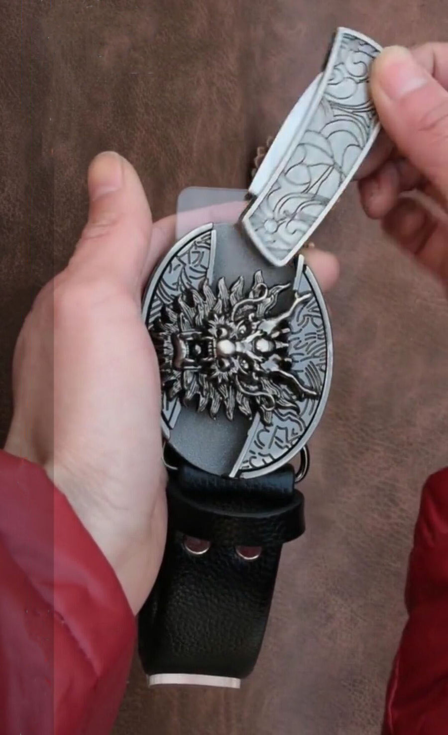 Self Defense Mini Knife Leather Belt - Image 6