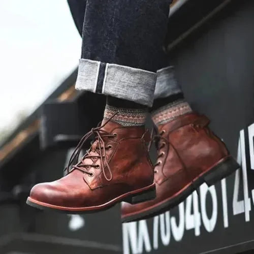 Round Toe Casual Ankle Vintage Men Boots - Image 2