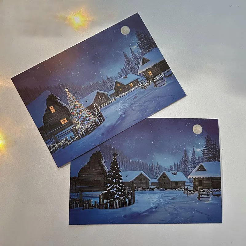 Warm Glow Hidden Flame Reveal Mystical Winter Postcard - Image 3