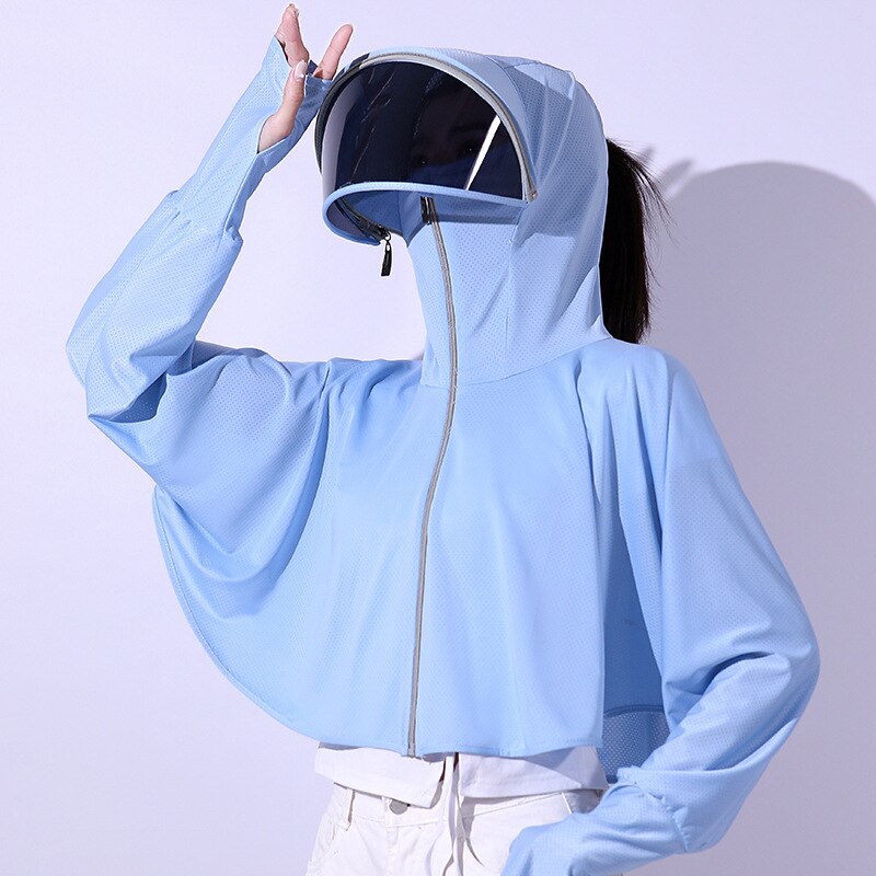 Ice Silk UV Protection Hooded Windbreaker Jacket - Image 5