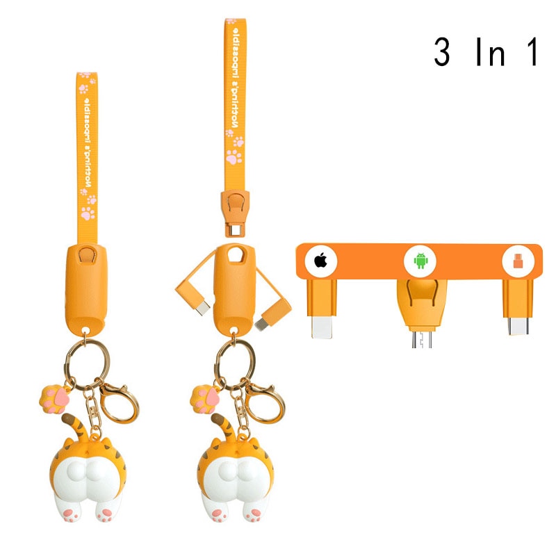 Cute Cat Universal Phone Charger Keychain - Image 6