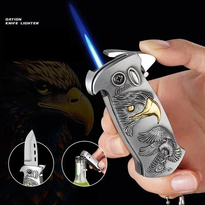 Outdoor Portable Metal Folding Knife Lighter - Image 3