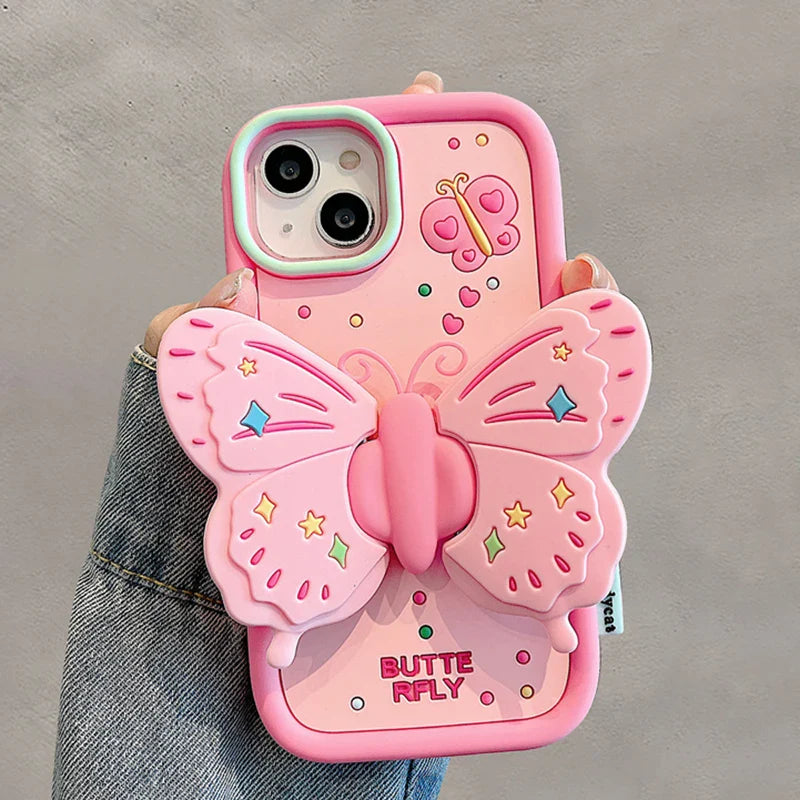 Lovely 3D Folded Butterfly Shockproof iPhone Case - Image 0