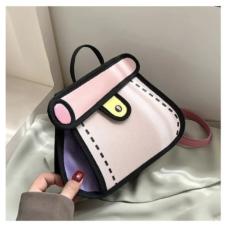 2D Canvas Texture Crossbody Bag - Image 8