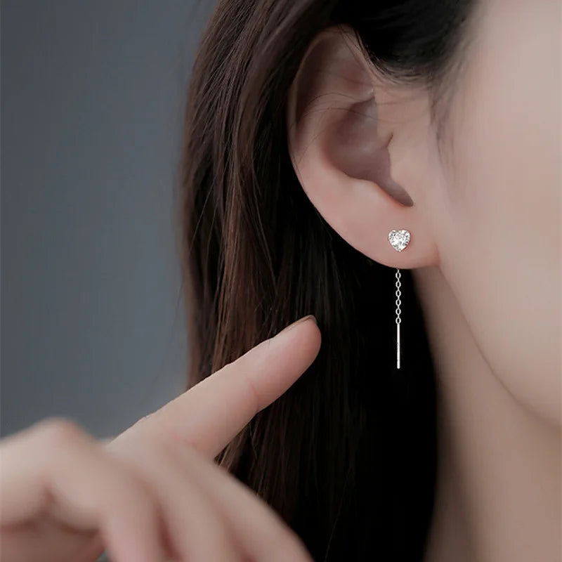 Elegant Slim Geometric Chain Earrings - Image 2