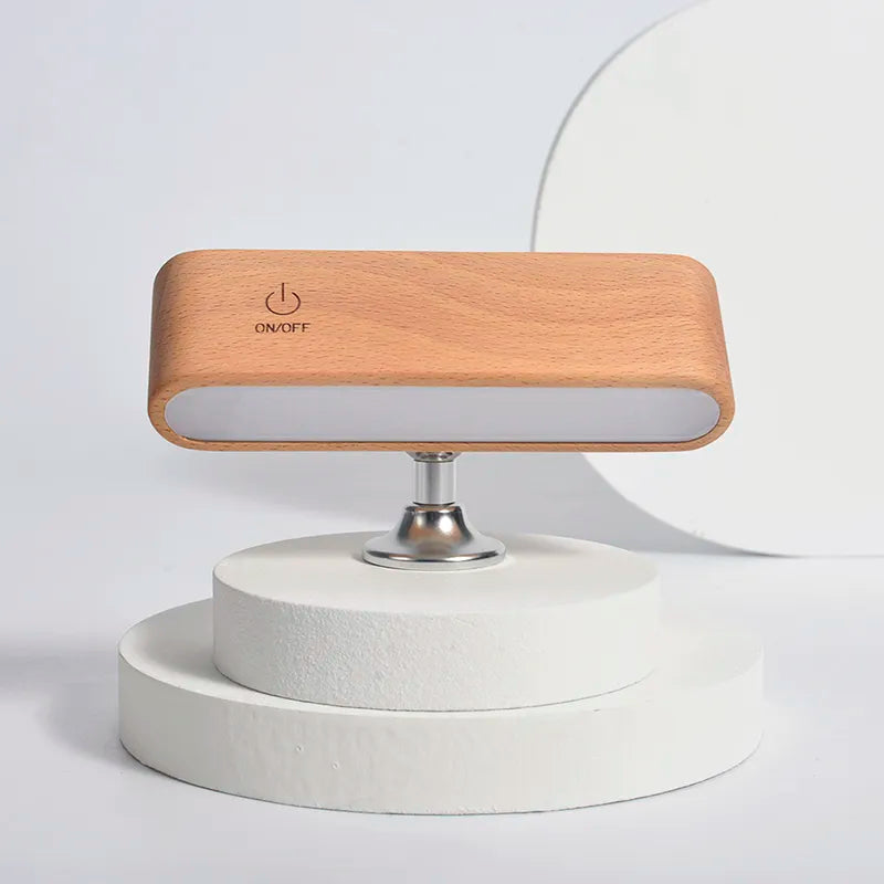 Rotatable Magnetic Wooden Rechargeable LED Night Lamp - Image 0