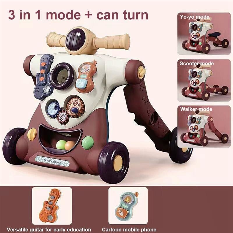 3in1 Anti-Rollover Baby Learning Walker Trolley - Image 1