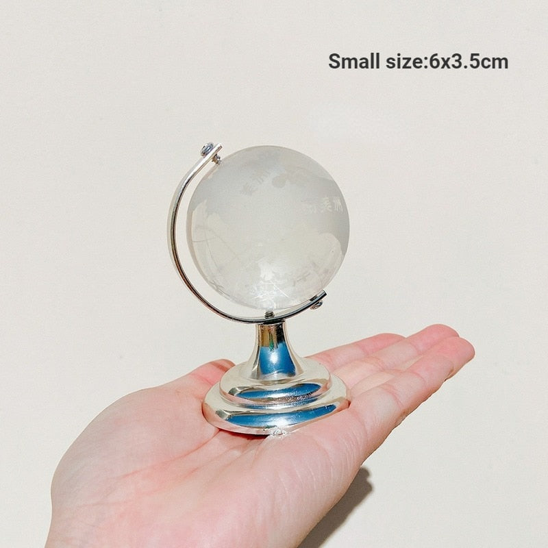 Crystal Transparent Miniature Glass Earth Globe - Image 4