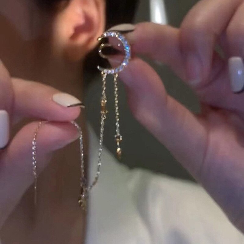 Sparkling Night Long Tassel Ear Clip - Image 6