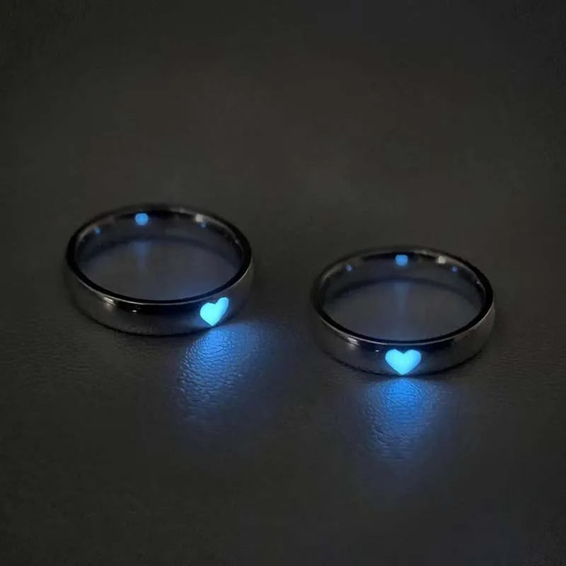 Eternal Love Luminous Heart Couple Gift Ring - Image 1