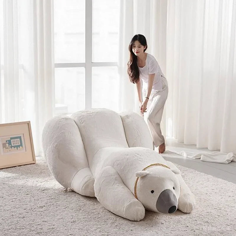 Giant Polar Bear Plush Lounge Chair - Image 2