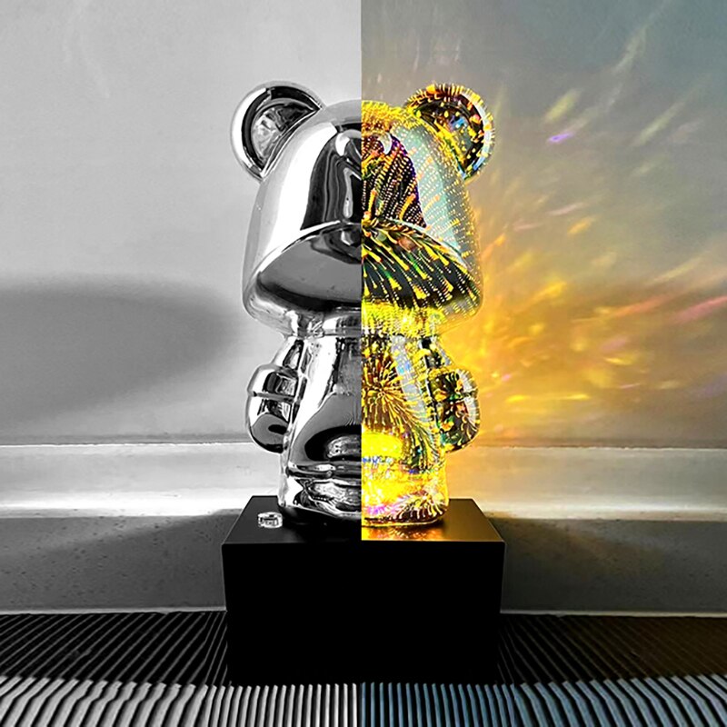 LED Bear Fireworks Night Lamp - Image 3