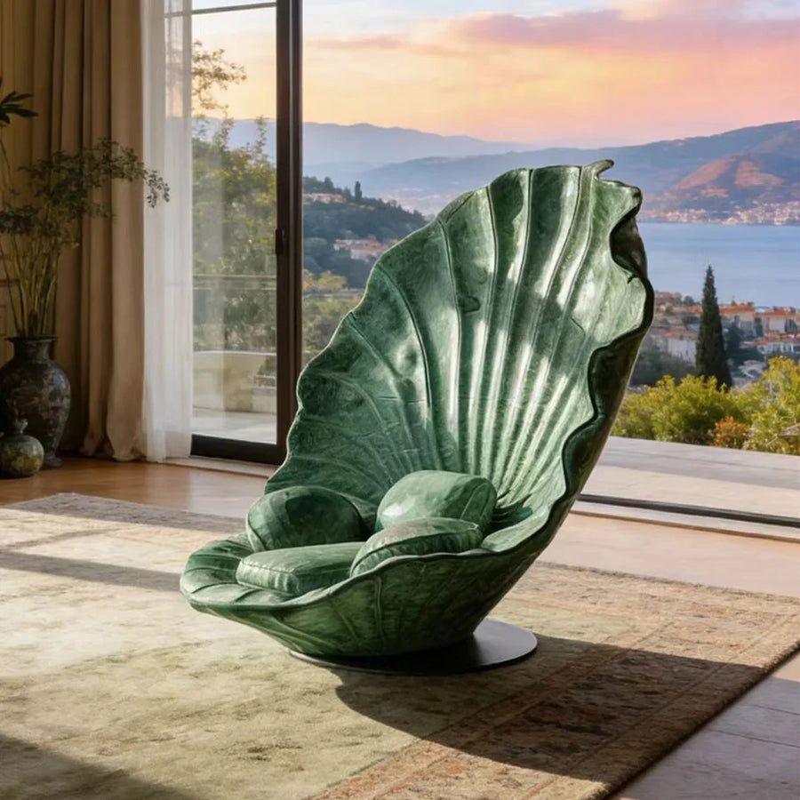 Sea Shell Velvet Accent Lounge Chair - Image 3