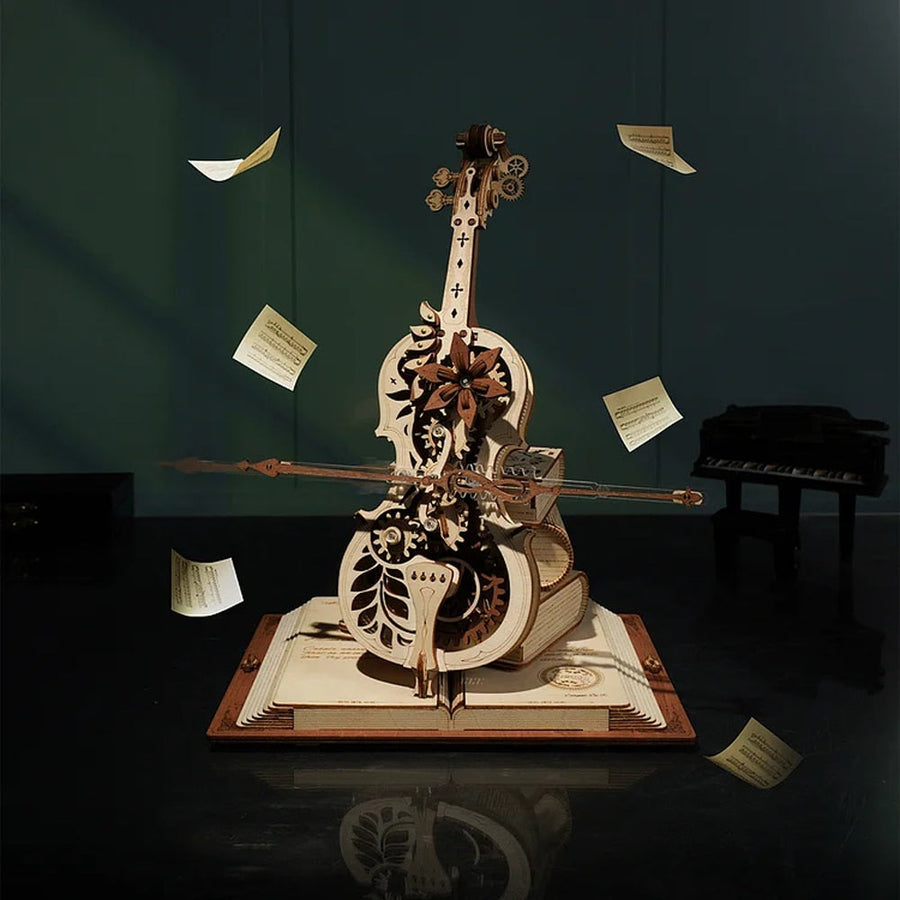 3D Magical Mechanical Wooden Cello Puzzle - Image 1