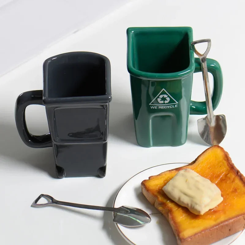 Large Trash Can Ceramic Creative Mug - Image 3