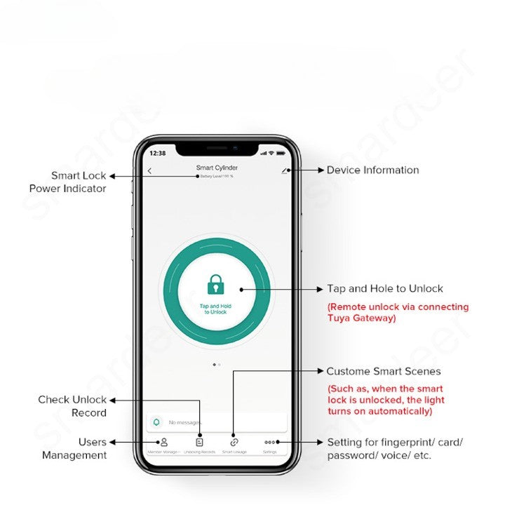 Keyless Entry Smart Wifi Electronic Fingerprint Lock - Image 4