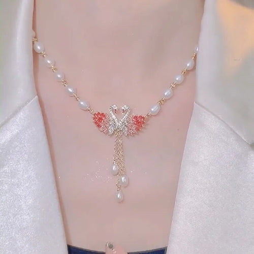 Swan Love Charming Pendant Necklace - Image 0