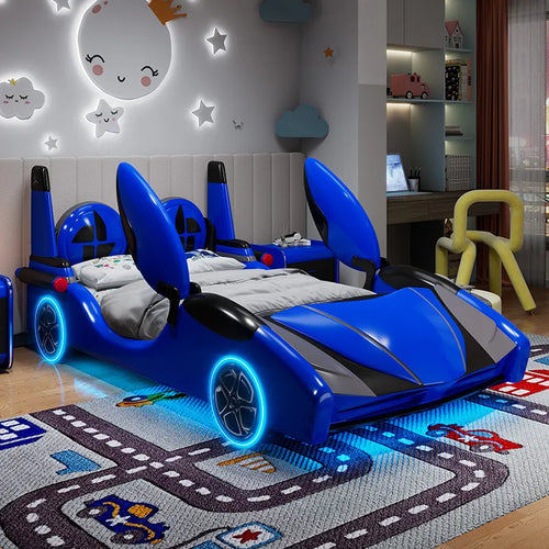 Speed Race Car LED Light Kids Bed - Image 0