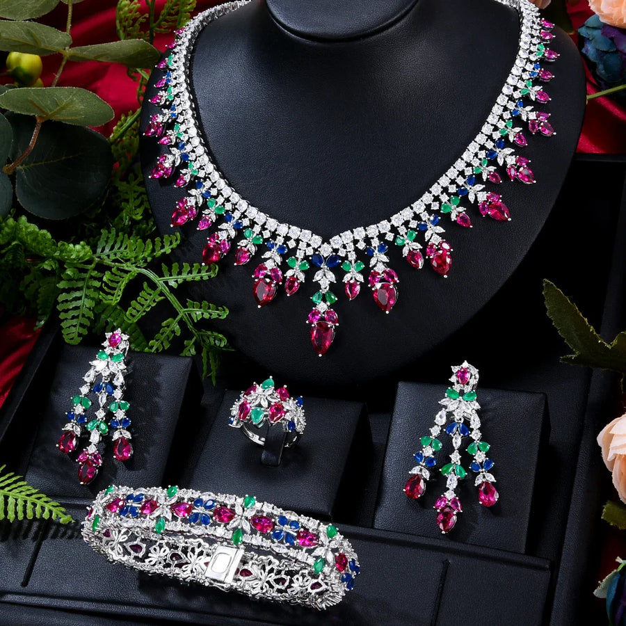 Zircon Crystal Turquoise Luxury African Jewelry Gift Set - Image 5