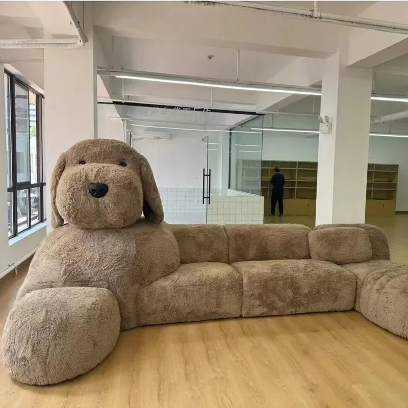 Giant Plush Dog Cozy Oversized Lounge Sofa - Image 3