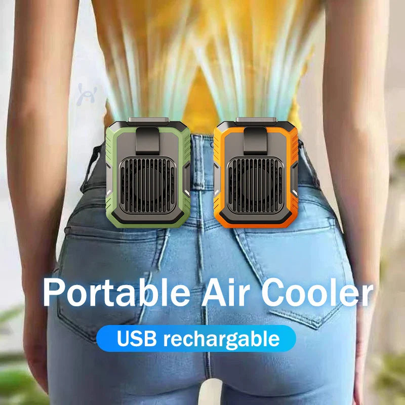 USB Rechargeable Portable Waist Clip Air Conditioner Fan - Image 2