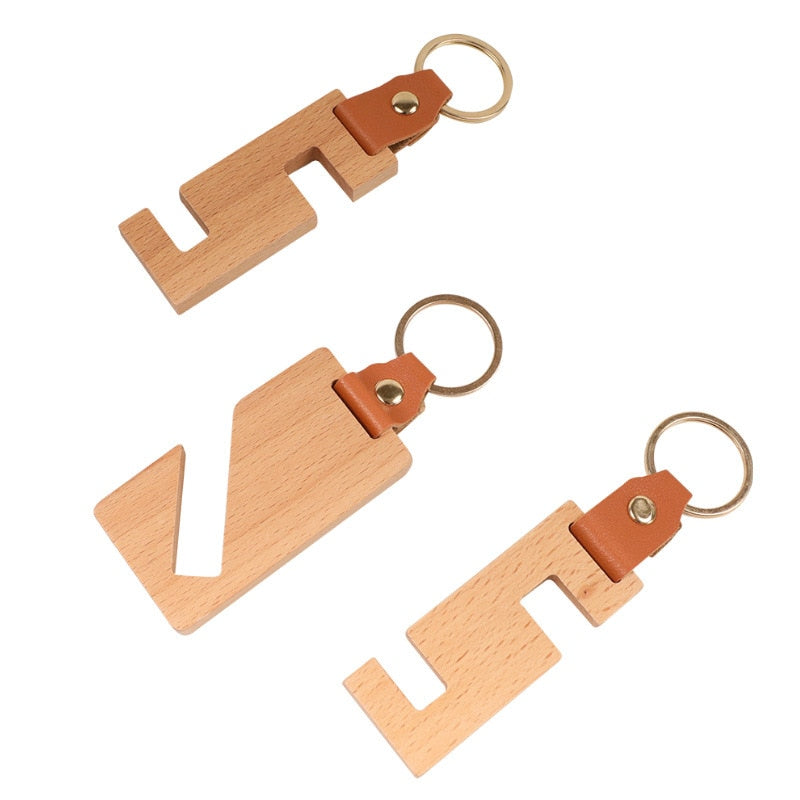 Portable Keychain Wood Phone Stand - Image 4