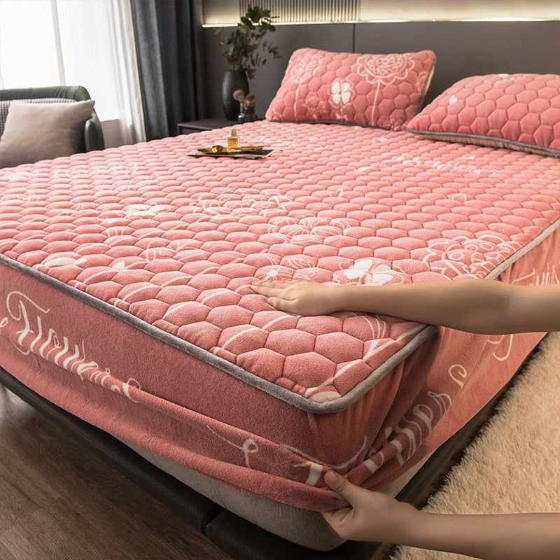 Elegant Velvet Thick Mattress Cover - Image 14