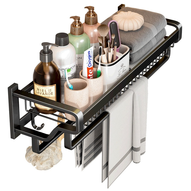 Luxe Wall-Mounted Towel Station Bathroom Organizer - Image 2