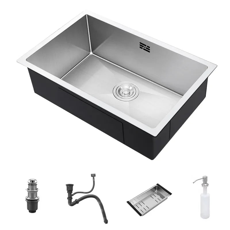 Infinity Edge Steel Artisanal Brushed Kitchen Sink - Image 6
