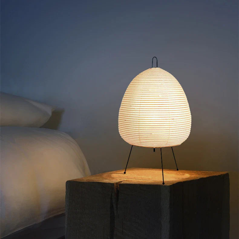 Modern Japanese Paper Lantern Table Lamp - Image 5