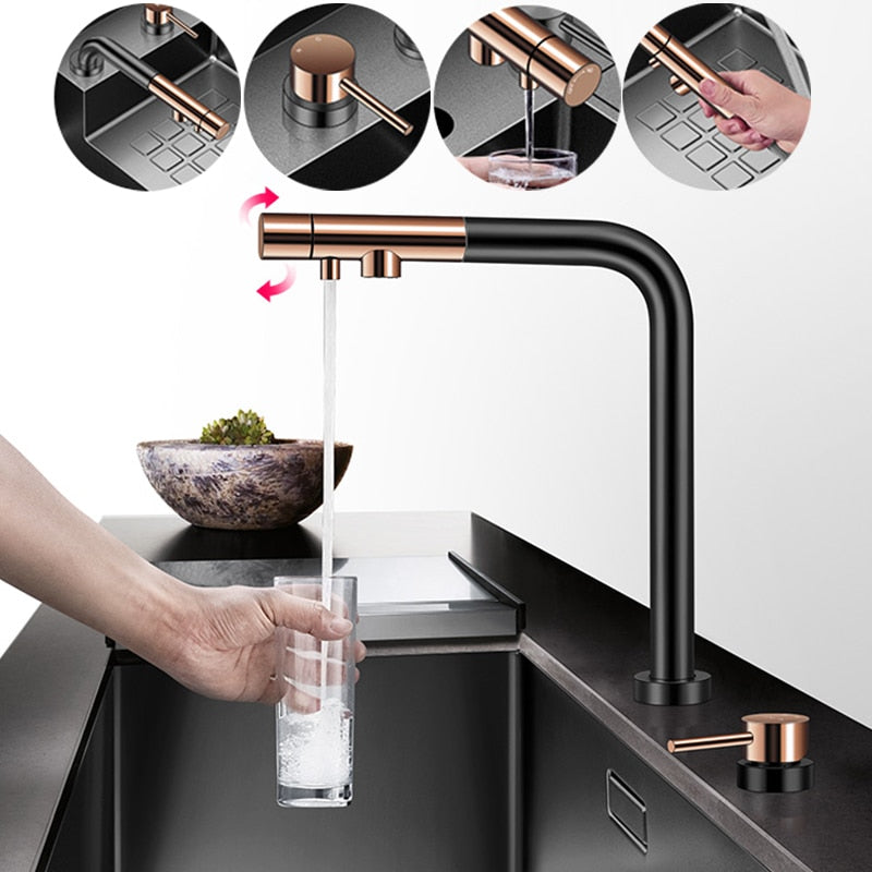 Cup Rinser Nanometer Black Flip Cover Hidden Multifunctional Large Sink - Image 3