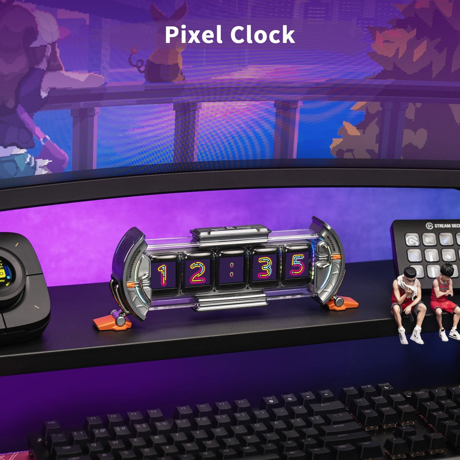 Home Pixel Art-Infused Digital Desktop Watch - Image 3