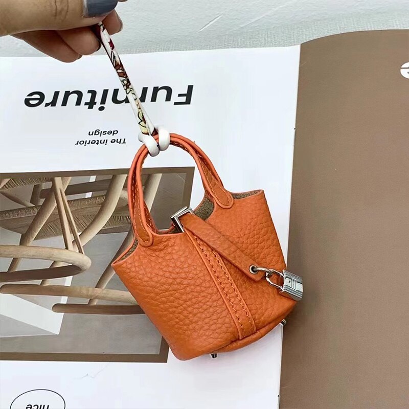 Cowhide Stylish Bag Airpods Case - Image 9