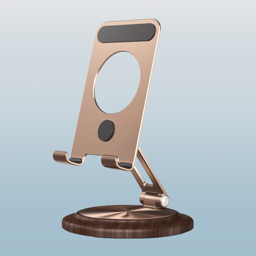 360 Rotating Wooden Foldable Universal Phone Holder - Image 0