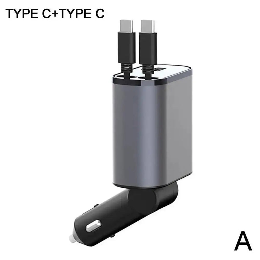 4in1 Retractable Fast Charging Car Lighter Charger - Image 6