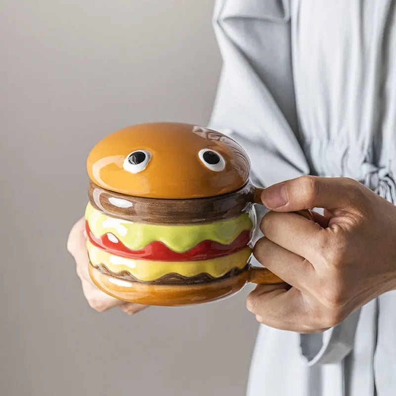 Yummy Hamburger-Shaped Ceramic Hamburger Mug - Image 1