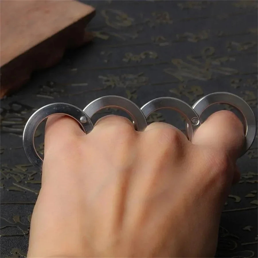 Stainless Steel Self-Defense Rotatable Foldable Ring - Image 4