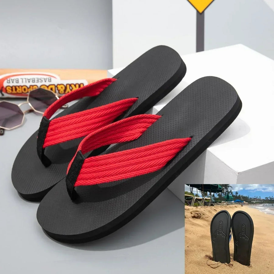 Buzz Off Middle Finger Beach Slippers