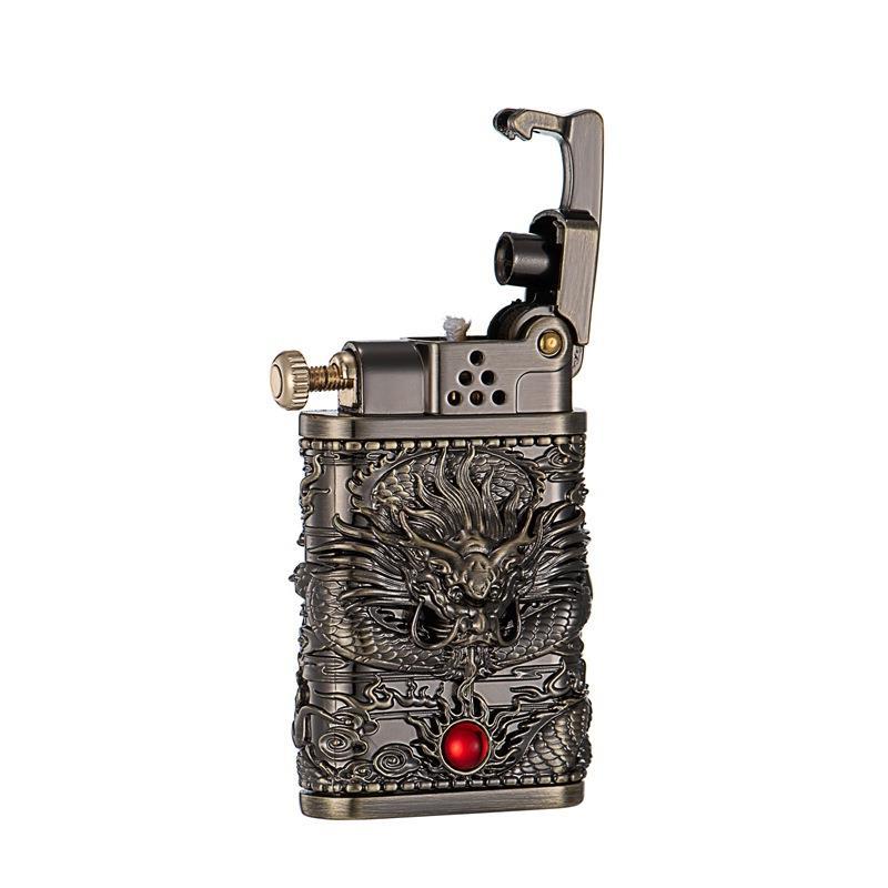 Dragon Wings Brass Kerosene Lighter - Image 6
