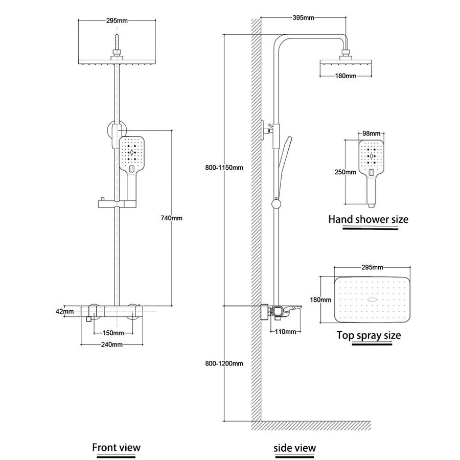 Elegant Piano Style Rainfall Bathroom Shower Set - Image 6