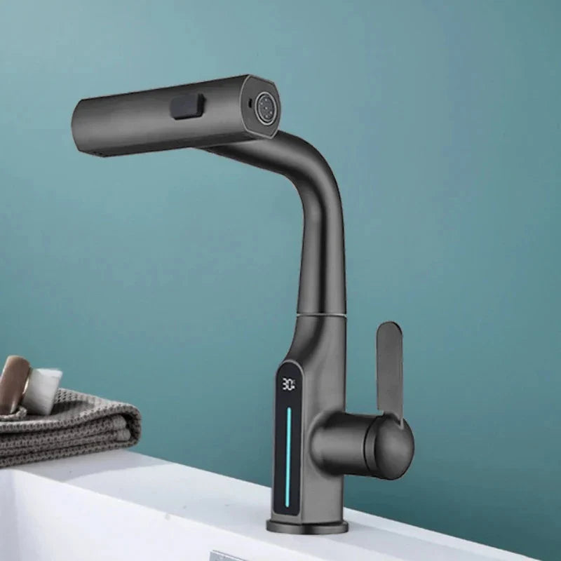 Liftable Digital Temperature Display Waterfall Basin Faucet - Image 7