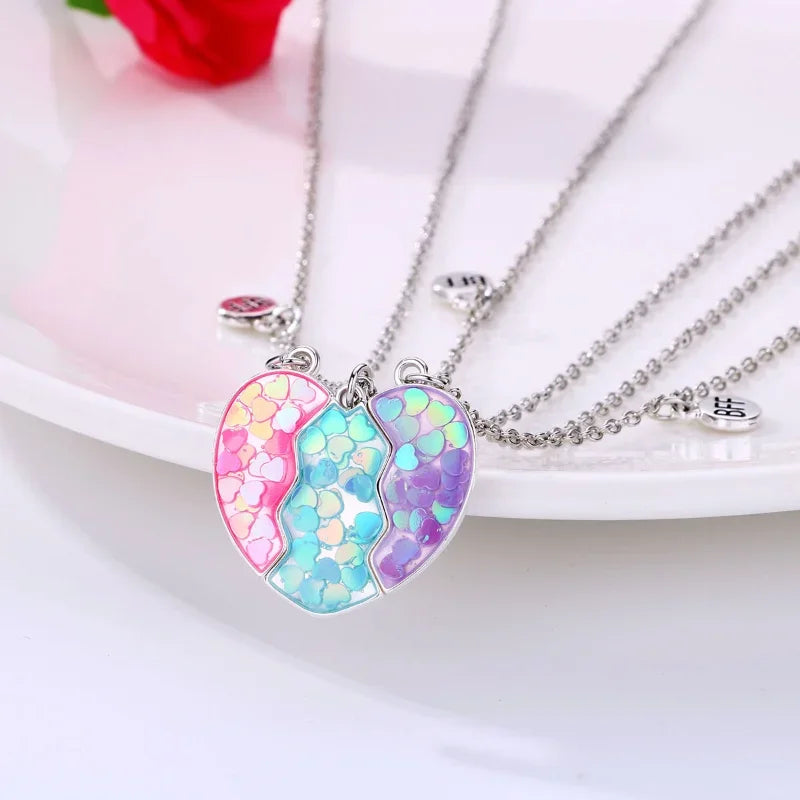 Magnetic Peach Broken Heart Necklace - Image 1