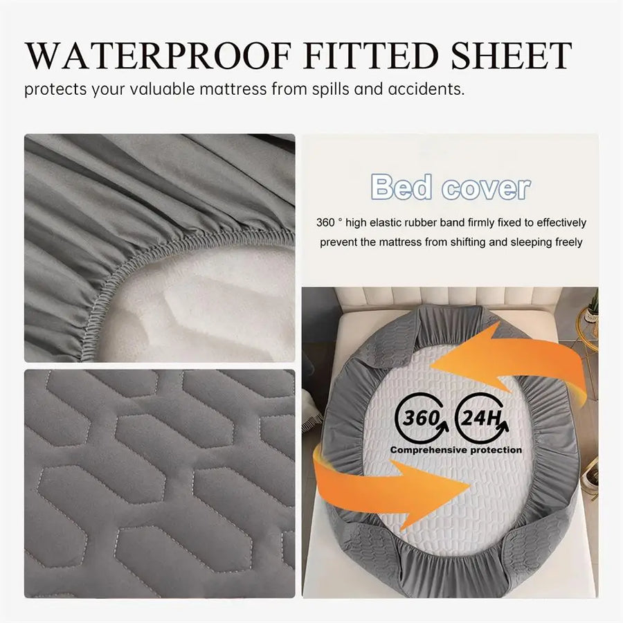 Waterproof Ultra-Soft Fitted Latex Mattress Pad Cover - Image 2