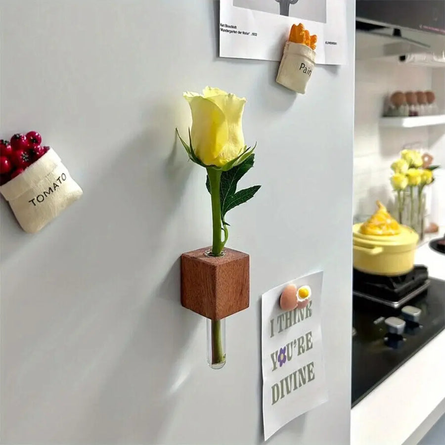 Wooden Magnetic Flower Tube Vase - Image 6