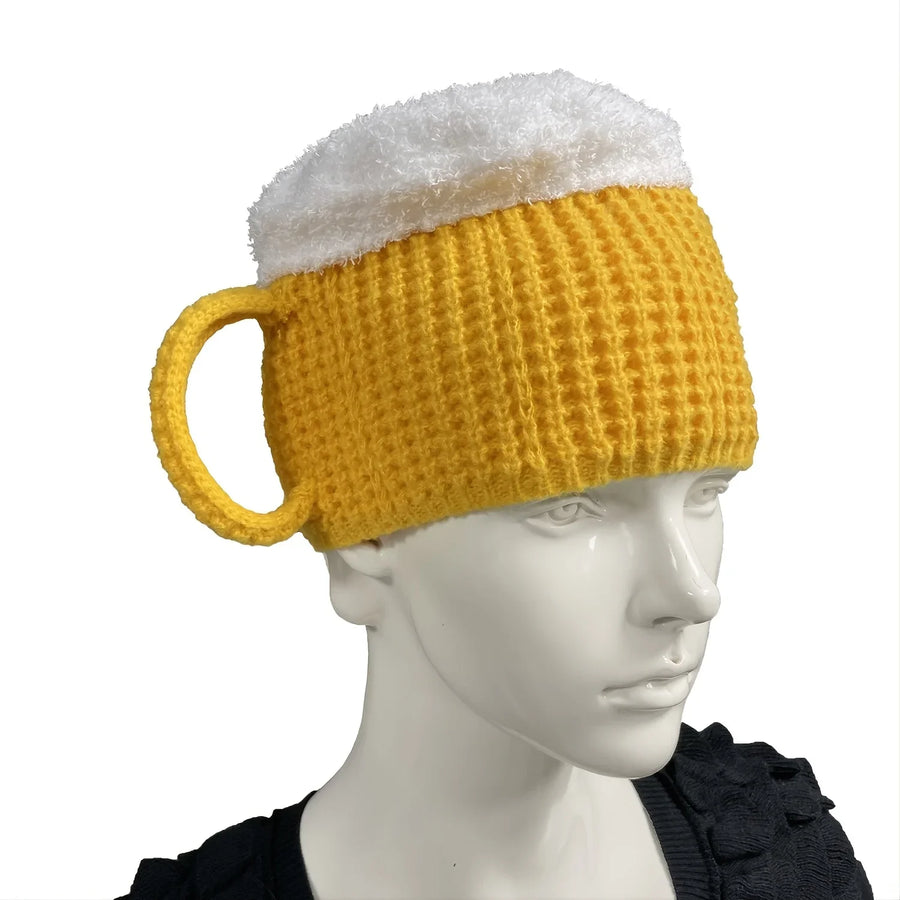 Beer Mug-Inspired Creative Knitted Hat - Image 1