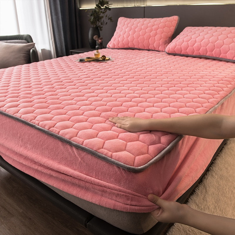 Elegant Velvet Thick Mattress Cover - Image 23