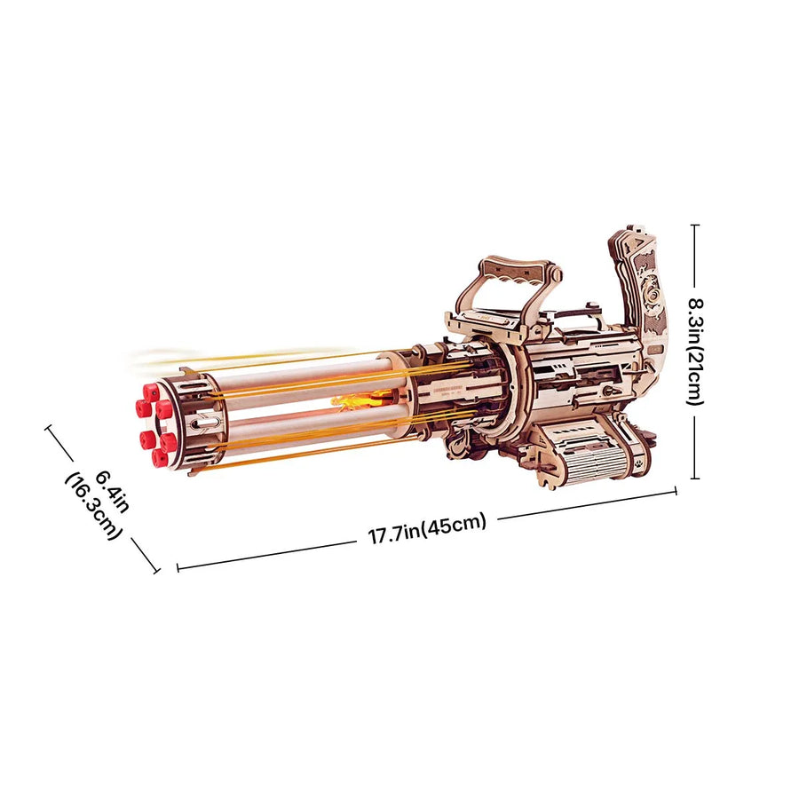 3D Puzzle Wood Rapid Fire Launcher Toy Gun - Image 6