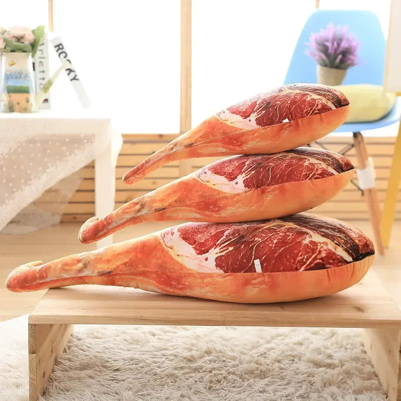 Rib Eye Realistic Ham Plush Sofa Pillow