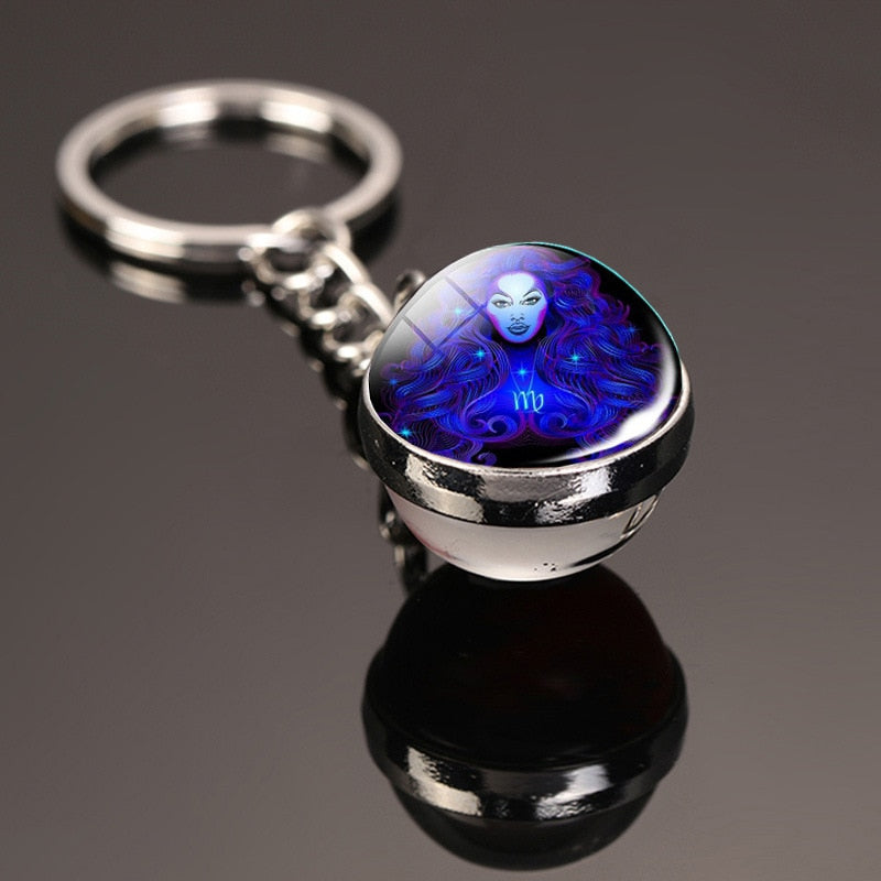 Cosmic Luminous Glass Keychain - Image 0