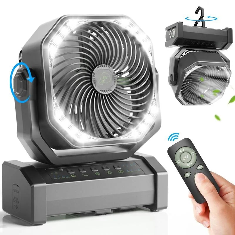 Camping Power Bank Remote Control Desk Fan - Image 4